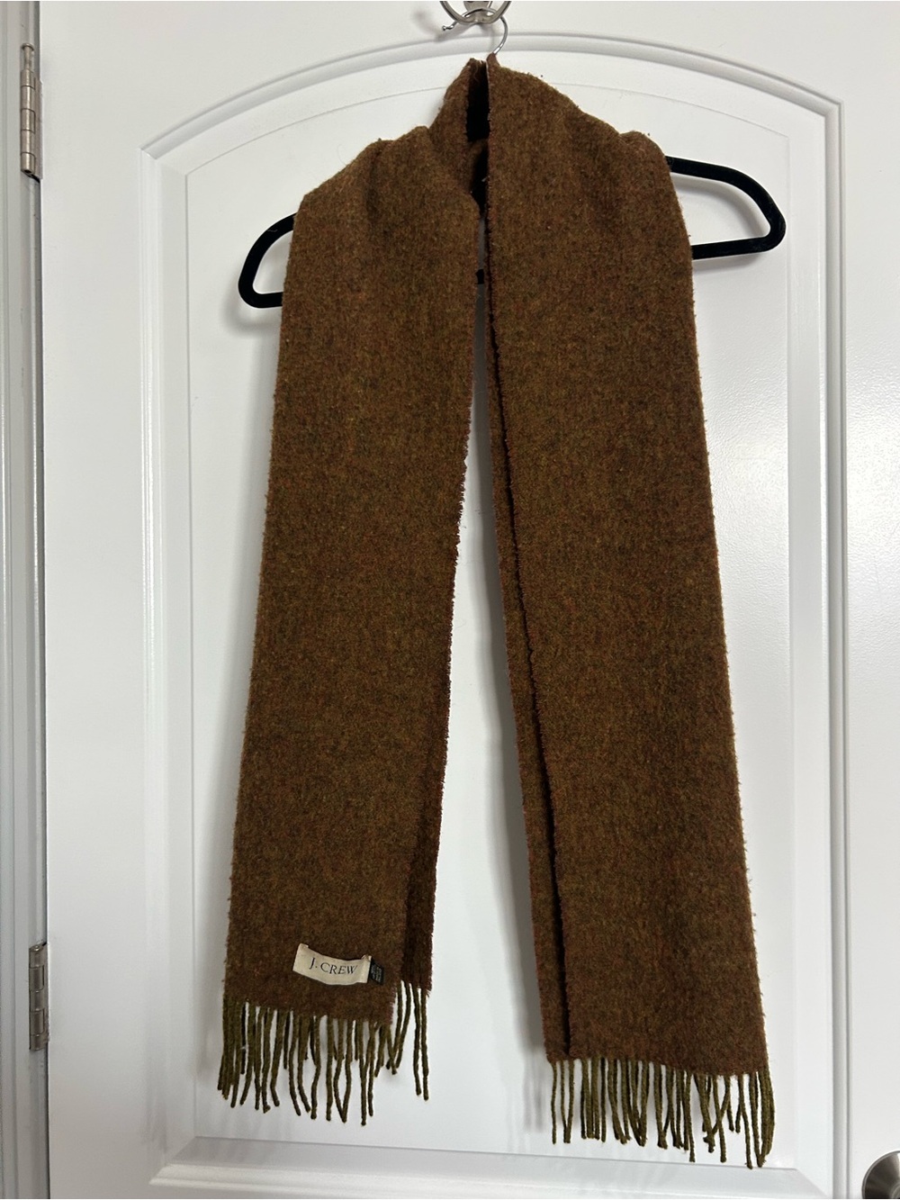 J. Crew 100% Lambs Wool Fringe Scarf Made in Ireland OS fall cozy chic preppy